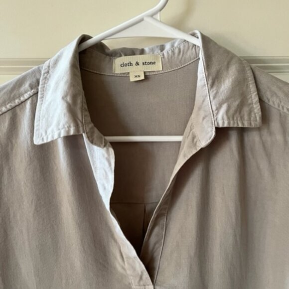 ANTHROPOLOGIE CLOTH & STONE: WOMENS ROLL-TAB SHIRT DRESS-SIZE XS - Picture 3 of 3